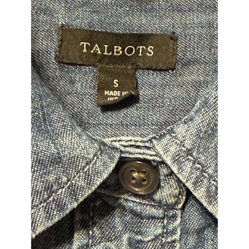 Talbots Longline Denim-Colored Button-Up Shirt, Size S - Picture 4 of 4